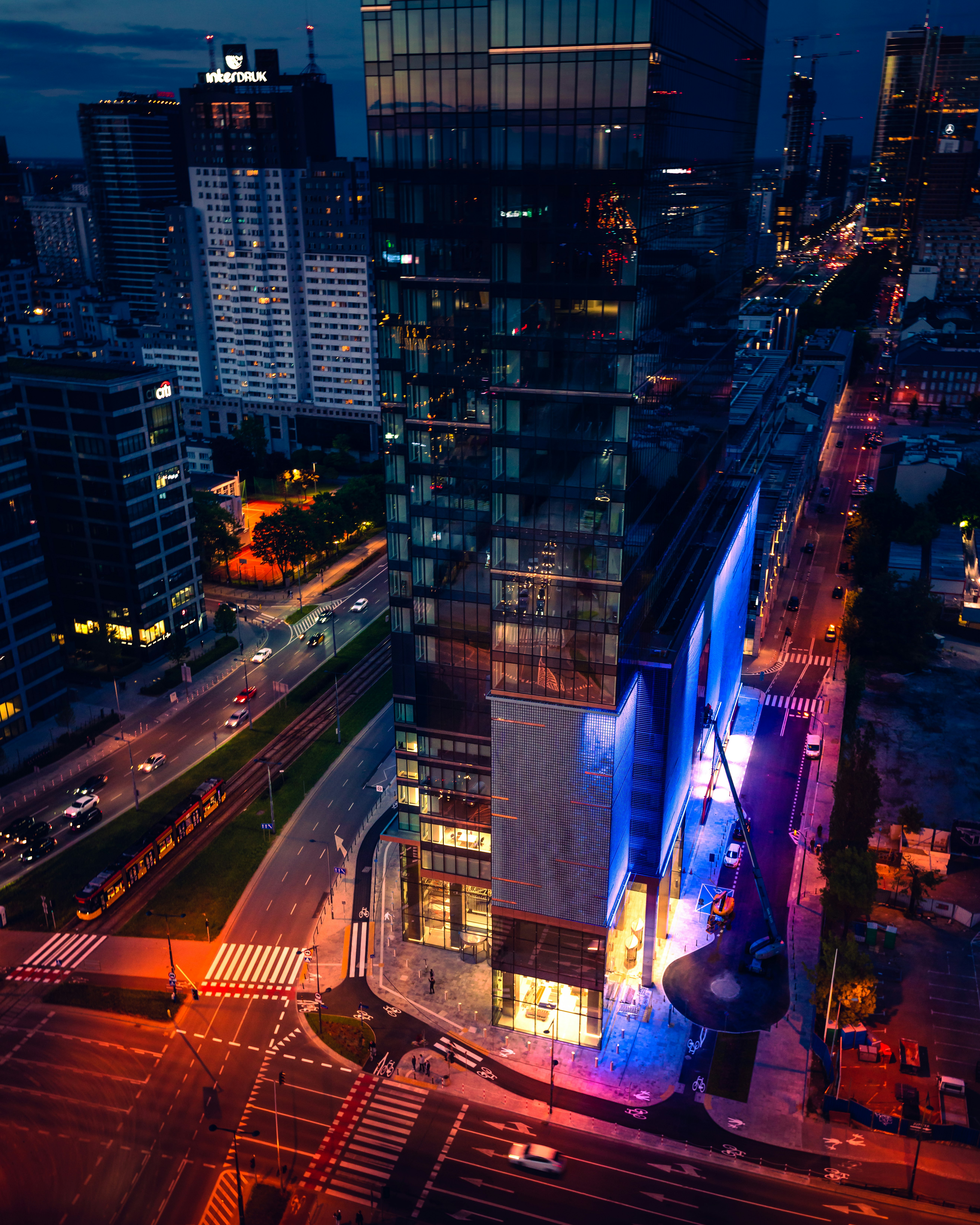 city buildings during night time